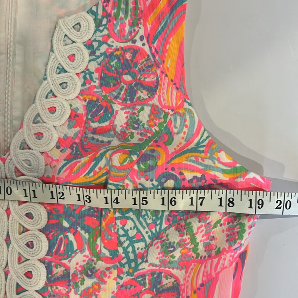 Lilly Pulitzer Ryder Shift Swish Fish Multicolor Embroidered Dress Size: 10 - Picture 6 of 7